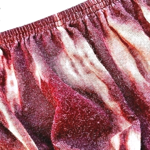 Style & Co pl Raspberry Tie Dye Elastic Neckline Long Sleeves Ruffle Hem… - Picture 4 of 12